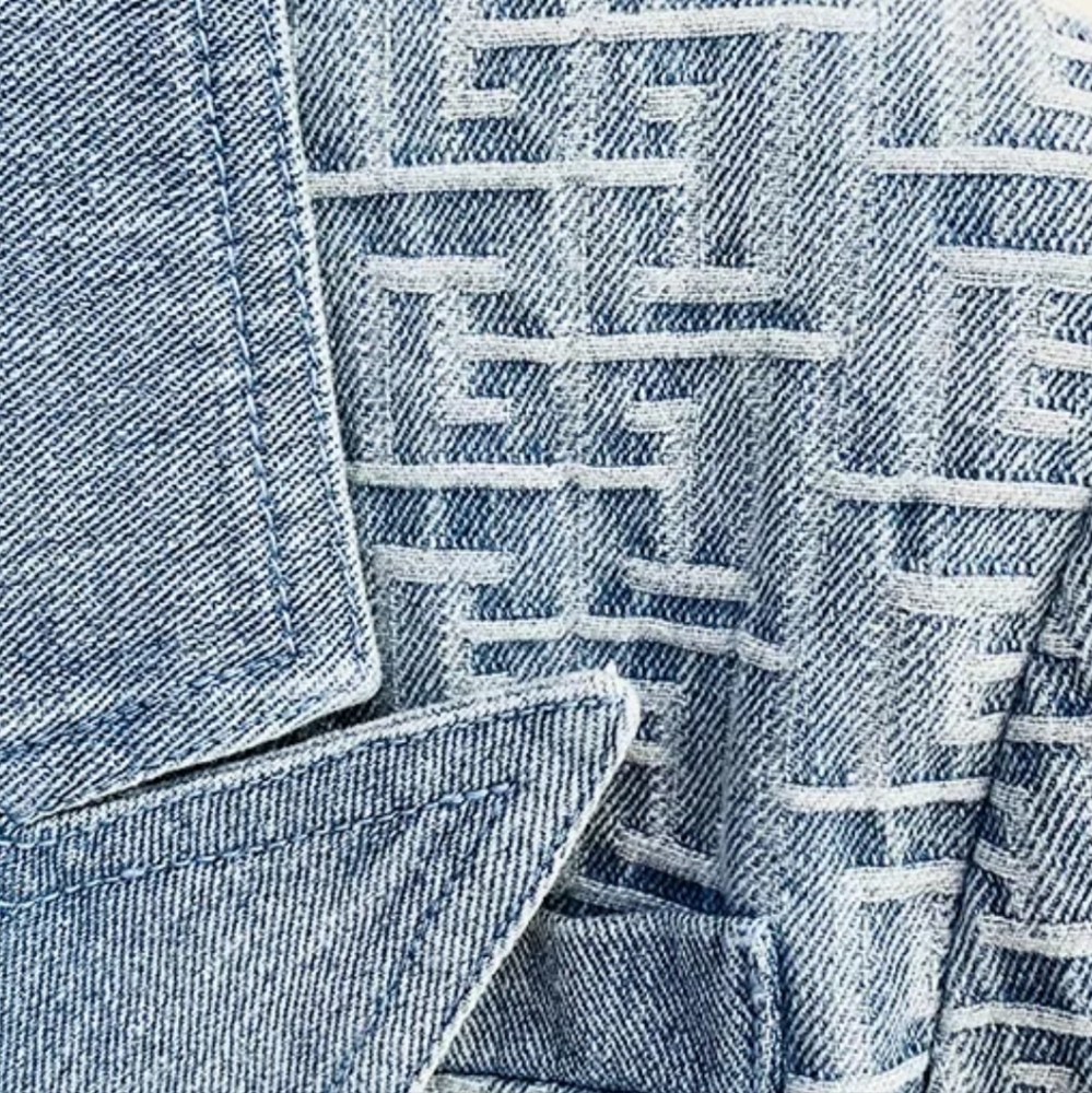 ❤NWT Double Breasted Jacquard Denim fully lined Blazer XL - Picture 5 of 10